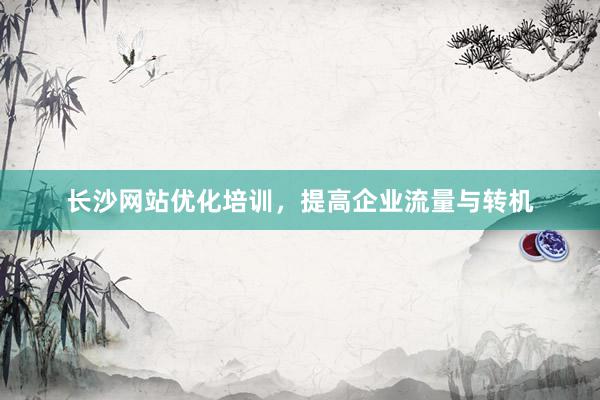 长沙网站优化培训，提高企业流量与转机